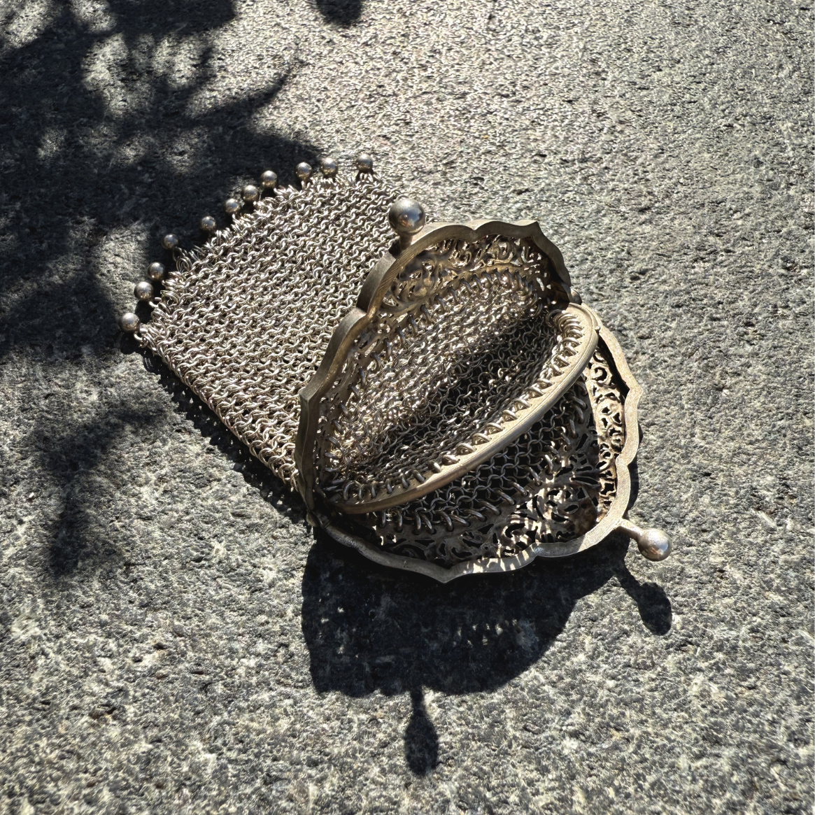 Antique French Silver Mesh Coin Purse