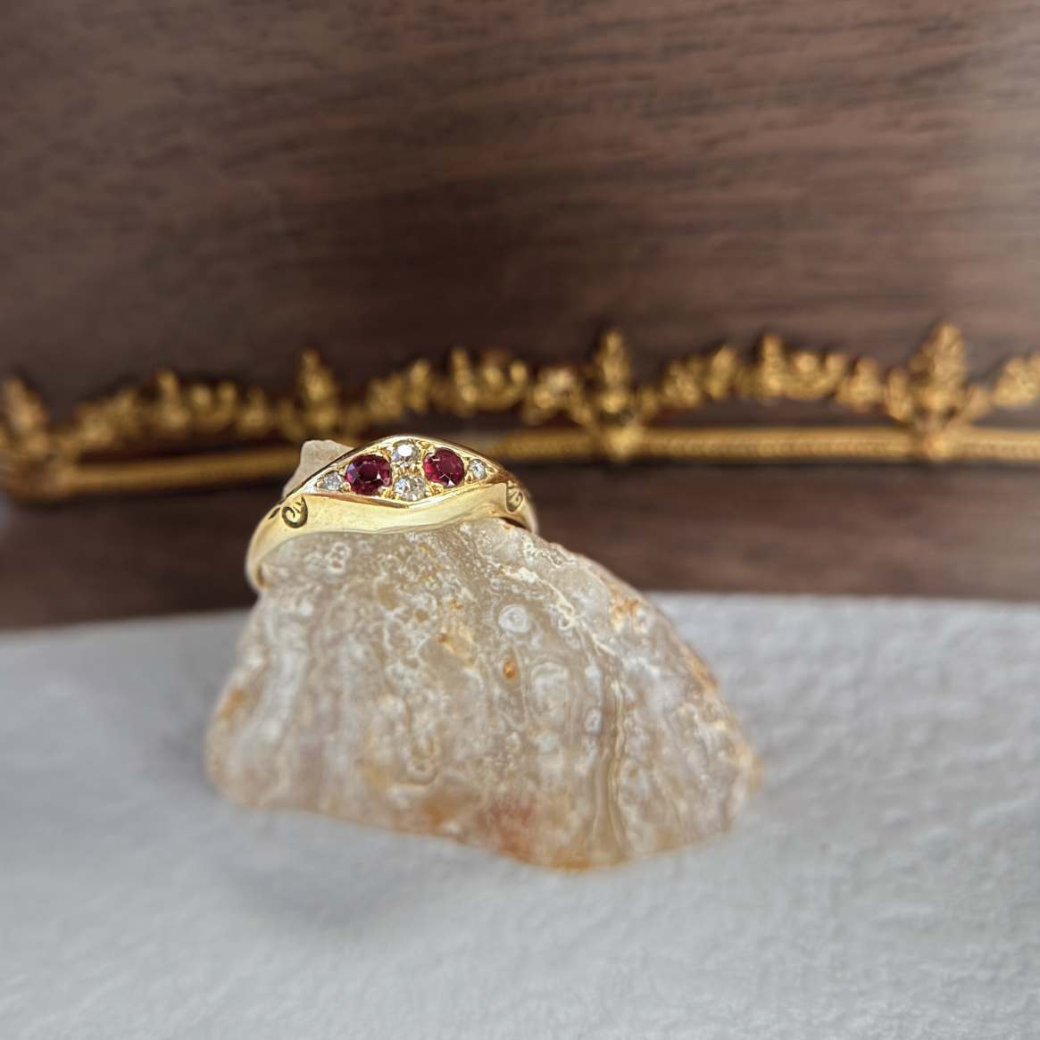 Antique 18K Edwardian Ruby & Diamond Ring