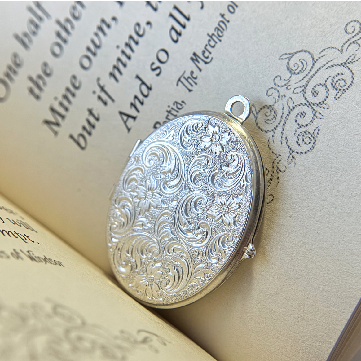 Vintage Silver Hand Engraving Locket - Radiant Melody