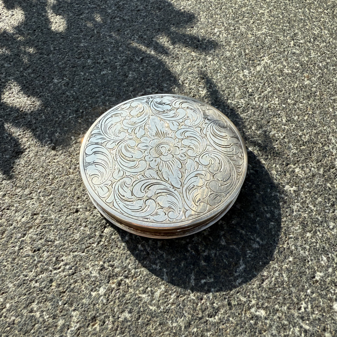 Antique Art Nouveau Silver Powder Compact