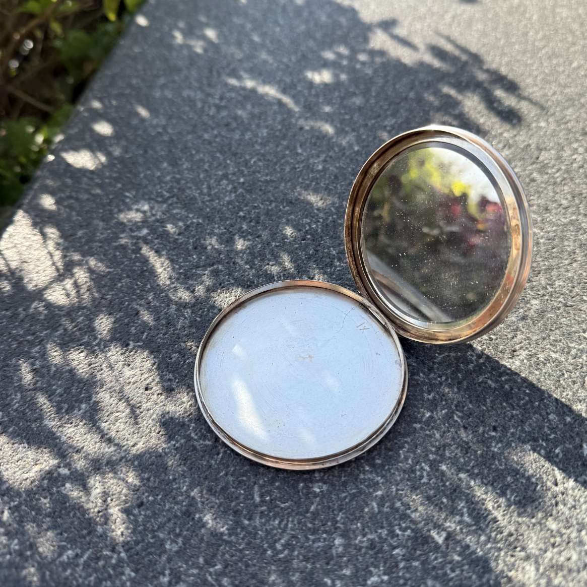 Antique Art Nouveau Silver Powder Compact