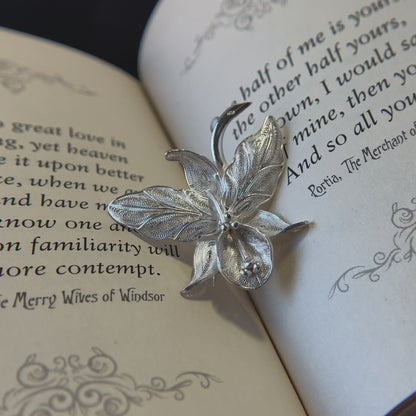 Vintage Silver Filigree Brooch - Orchid Butterfly