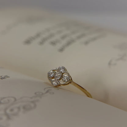 Antique 18K Edwardian Motifs Diamonds Ring